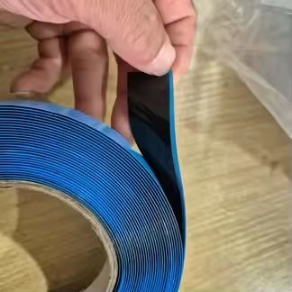 1mm Thickness Black PE Foam Tape with Acrylic Adhesive and Blue Liner for Easy to Move Applications