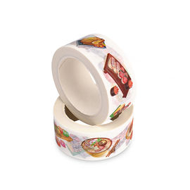 Breites weißes Washi-Band/selbsthaftendes Kreppband-bunte Muster beschichteten Acrylkleber
