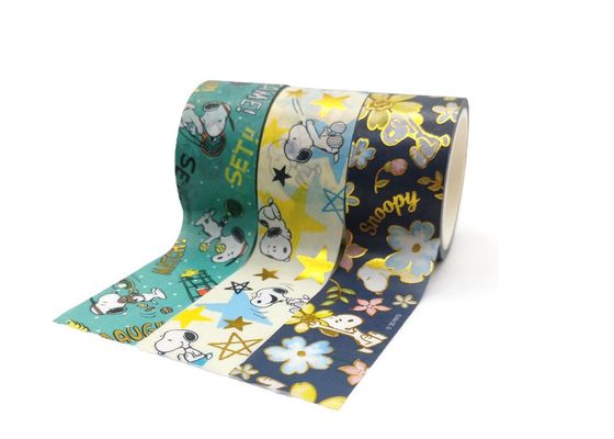 Geschenkbox-Paket-kundenspezifische dekorative Goldfolie Washi Lochstreifen für Weihnachten